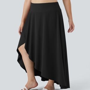 HALARA Breezeful High Waisted High Low Ruffle 2in1 Flowy Midi Quick Dry Skirt
